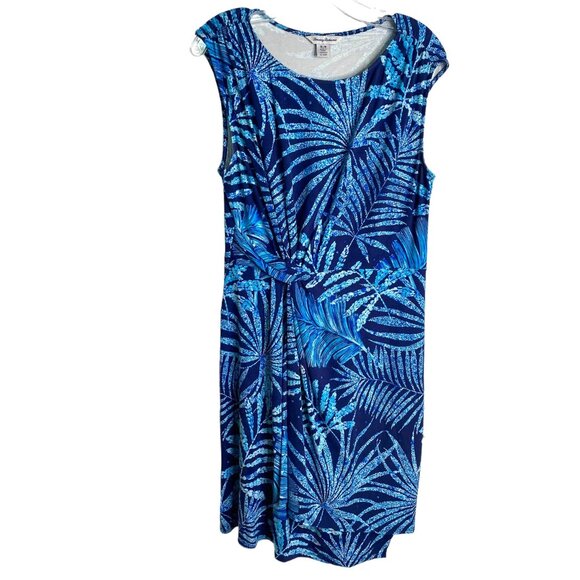 Tommy Bahamas Women's Through the Fronds Blue Tropical Print Knit Dress Size M - Picture 1 of 8